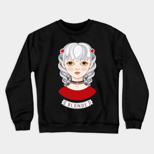 White Haired Blonde Crewneck Sweatshirt by ByVili